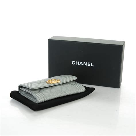 chanel boy grey card holder|boy Chanel flap card holder.